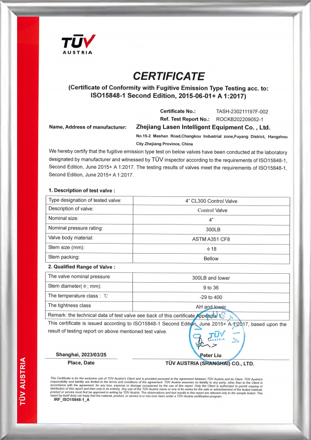 TUV ISO15848 tanúsítvány (4